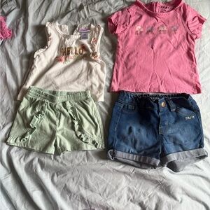 DKNY Pink Tee and Denim Shorts Set